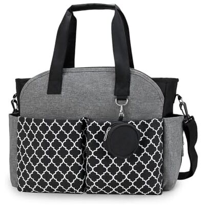 SONARIN Sac à langer multifonction étanche avec porte-tétine Grande capacité Pour tous les accessoires de bébé (noir + gris) SONARIN Sac à langer multifonction étanche avec porte-tétine Grande capacité Pour tous les accessoires de bébé (noir + gris)
