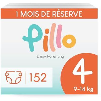 PILLO PREMIUM Pillo luiers maat 4, 152 luiers, 4 verpakkingen met elk 38 luiers, maat 4, Maxi (9-14 kg), babyluier PILLO PREMIUM Pillo luiers maat 4, 152 luiers, 4 verpakkingen met elk 38 luiers, maat 4, Maxi (9-14 kg), babyluier