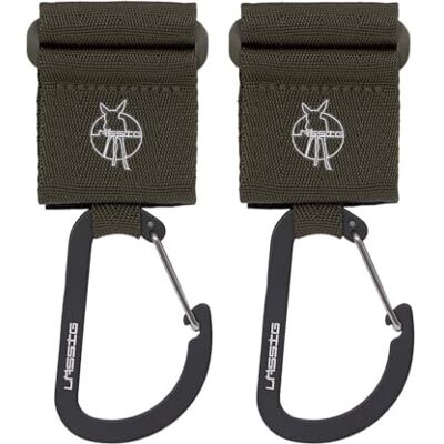 Lässig Kinderwagenbevestiging (2 stuks.) Klittenbandhaak Karabijnhaak Kinderwagenhaken Boodschappenhaken Metaal/Stroller Hooks met Olive Carabiner Lässig Kinderwagenbevestiging (2 stuks.) Klittenbandhaak Karabijnhaak Kinderwagenhaken Boodschappenhaken Metaal/Stroller Hooks met Olive Carabiner