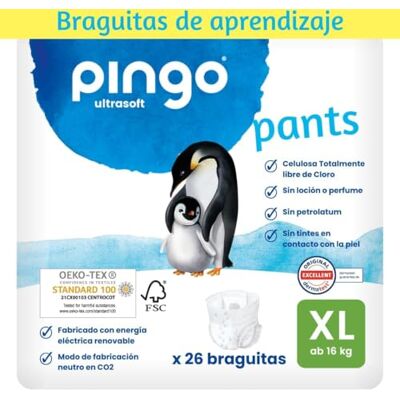 Pingo Milieuvriendelijke luiers maat 6 (+ 16 kg), zak met 26 broekjes Pingo Milieuvriendelijke luiers maat 6 (+ 16 kg), zak met 26 broekjes