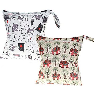 Treer Babyluiertas, herbruikbaar, waterdicht, met ritssluiting, unieke luierorganizer, reizen, 2-delige set, voor strand, zwembad (A) Treer Babyluiertas, herbruikbaar, waterdicht, met ritssluiting, unieke luierorganizer, reizen, 2-delige set, voor strand, zwembad (A)
