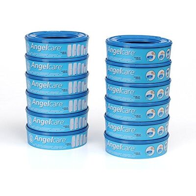 Foppapedretti 9700273600 Angelcare Navulcassette Voor Luiervuilnisemmer Maialino, Wit, 12 Stuks Foppapedretti 9700273600 Angelcare Navulcassette Voor Luiervuilnisemmer Maialino, Wit, 12 Stuks