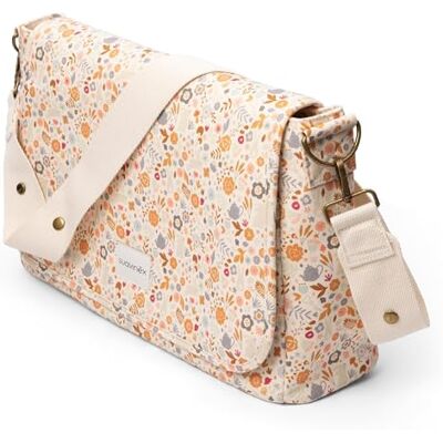 Suavinex , Sac à bandoulière pour bébé de grande capacité, poignées réglables au panier, rabat et fermeture à glissière, imperméable, avec poches intérieures, motif floral Suavinex , Sac à bandoulière pour bébé de grande capacité, poignées réglables au panier, rabat et fermeture à glissière, imperméable, avec poches intérieures, motif floral