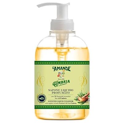 L'Amande Vloeibare hand- en lichaamszeep concentraat, voedende en delicate reinigingsgel met aromatische en zuiverende biologische etherische oliën uit Umbrië natuurlijke hand- en lichaamszeep, L'Amande Vloeibare hand- en lichaamszeep concentraat, voedende en delicate reinigingsgel met aromatische en zuiverende biologische etherische oliën uit Umbrië natuurlijke hand- en lichaamszeep,
