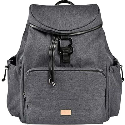 Béaba , Luiertas, luierrugzak, grote inhoud 22 l, 13 opbergzakken, veel accessoires, maximaal comfort, waterdicht, Vancouver-tas, donkergrijs Béaba , Luiertas, luierrugzak, grote inhoud 22 l, 13 opbergzakken, veel accessoires, maximaal comfort, waterdicht, Vancouver-tas, donkergrijs