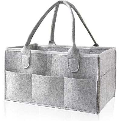 AEESRRU Luiertas/verzorgingstas voor baby‘s, draagbaar, uitwisselbare vakken, voor aankleedcommode, opbergtas voor bijtring, luiers, ideaal geschenk voor babyshower, lichtgrijs AEESRRU Luiertas/verzorgingstas voor baby‘s, draagbaar, uitwisselbare vakken, voor aankleedcommode, opbergtas voor bijtring, luiers, ideaal geschenk voor babyshower, lichtgrijs
