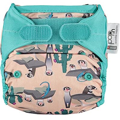 Close Pop-in Herbruikbare stoffen luierdeken van bamboe met ferret-print, klittenbandsluiting, eenheidsmaat, uniseks, baby. Close Pop-in Herbruikbare stoffen luierdeken van bamboe met ferret-print, klittenbandsluiting, eenheidsmaat, uniseks, baby.