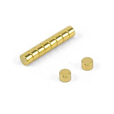 first4magnets Set van 10 neodymium magneten N42, 3 mm diameter x 2 mm dik, goud, metaal first4magnets Set van 10 neodymium magneten N42, 3 mm diameter x 2 mm dik, goud, metaal