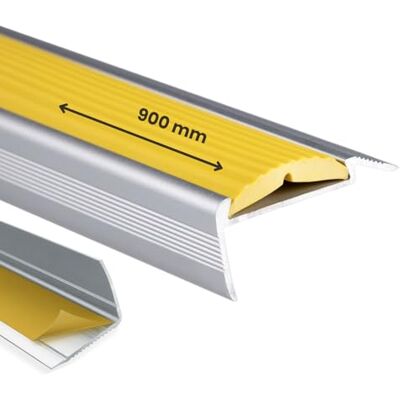 Floordirekt Traprandprofiel van aluminium, zelfklevend, met antislip rubberen randbescherming, voor laminaat, parket, trapprofiel, trapprofiel, trapprofiel Floordirekt Traprandprofiel van aluminium, zelfklevend, met antislip rubberen randbescherming, voor laminaat, parket, trapprofiel, trapprofiel, trapprofiel
