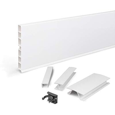 DQ-PP Plint 1,5 m plint 150 mm wit glanzend kunststof sokkel sokkelprofiel keukenplint plint voor ingebouwde keuken DQ-PP Plint 1,5 m plint 150 mm wit glanzend kunststof sokkel sokkelprofiel keukenplint plint voor ingebouwde keuken