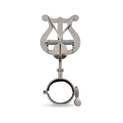 GEWA Bb-klarinet wandelbladhouder, vernikkeld kleine Lyra, 2 drukkers, ringdiameter 33 mm GEWA Bb-klarinet wandelbladhouder, vernikkeld kleine Lyra, 2 drukkers, ringdiameter 33 mm