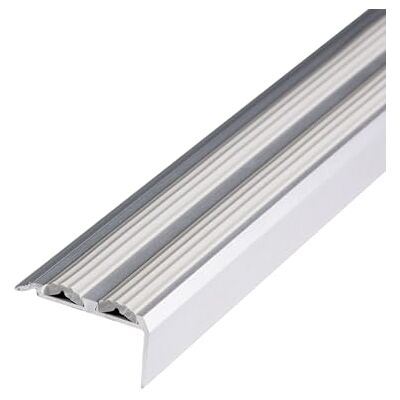 Floordirekt Geperforeerd aluminium trapneus met antislipbescherming, voor laminaat, parket, trap, hoek, grijs, 90 cm Floordirekt Geperforeerd aluminium trapneus met antislipbescherming, voor laminaat, parket, trap, hoek, grijs, 90 cm