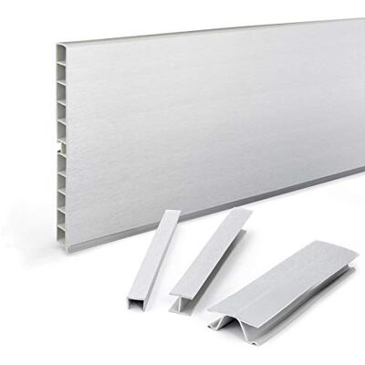 DQ-PP Plint 3 m plint 150 mm geborsteld aluminium kunststof sokkel sokkelprofiel keukenplint plint voor ingebouwde keuken DQ-PP Plint 3 m plint 150 mm geborsteld aluminium kunststof sokkel sokkelprofiel keukenplint plint voor ingebouwde keuken