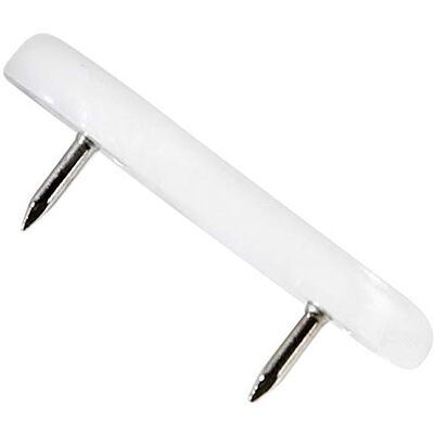 Adsamm ® 100 stuks kunststof glijders met spijker, 18 x 44 mm, wit Adsamm ® 100 stuks kunststof glijders met spijker, 18 x 44 mm, wit