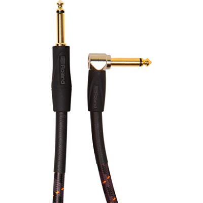 Roland , Gold Series Ric-G5A instrumentenkabel recht gebogen, 1,5 m, zwart Roland , Gold Series Ric-G5A instrumentenkabel recht gebogen, 1,5 m, zwart