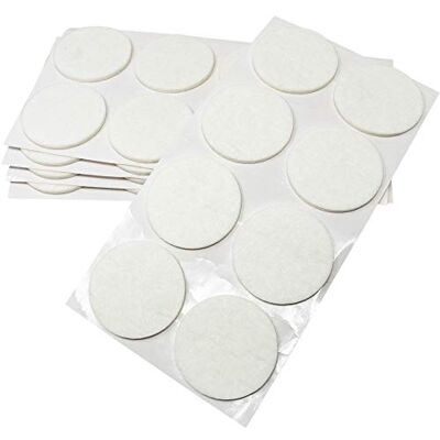 Adsamm ® Viltpads, 40 stuks, autosticks, diameter 50 mm, wit, rond, zelfklevende meubelclips met viltdikte van 3,5 mm Adsamm ® Viltpads, 40 stuks, autosticks, diameter 50 mm, wit, rond, zelfklevende meubelclips met viltdikte van 3,5 mm