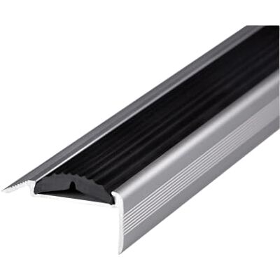 Floordirekt Geperforeerd trapneus van aluminium – randbescherming van rubber, antislip, voor laminaat, parket, trap, hoekprofiel, zwart, 100 cm Floordirekt Geperforeerd trapneus van aluminium – randbescherming van rubber, antislip, voor laminaat, parket, trap, hoekprofiel, zwart, 100 cm