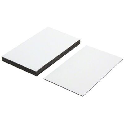 first4magnets MagFlex® Lite Magnetische etiketten, afneembaar en verwisselbaar, glanzend wit, droog uitwisbaar oppervlak voor scrumboards, 100 mm lang x 60 mm breed, 10 stuks first4magnets MagFlex® Lite Magnetische etiketten, afneembaar en verwisselbaar, glanzend wit, droog uitwisbaar oppervlak voor scrumboards, 100 mm lang x 60 mm breed, 10 stuks