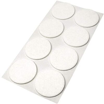Adsamm / 8 x viltglijders / wit / Ø 50 mm / rond / dikte 3,5 mm / glijders zelfklevend in optimale kwaliteit Adsamm / 8 x viltglijders / wit / Ø 50 mm / rond / dikte 3,5 mm / glijders zelfklevend in optimale kwaliteit
