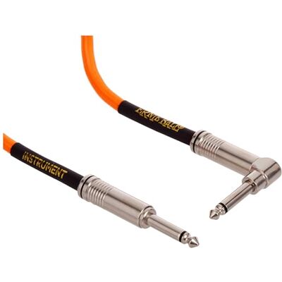 Ernie Ball Instrumentenkabel, gevlochten, rechte en haakse connector, 3 m, neonoranje Ernie Ball Instrumentenkabel, gevlochten, rechte en haakse connector, 3 m, neonoranje