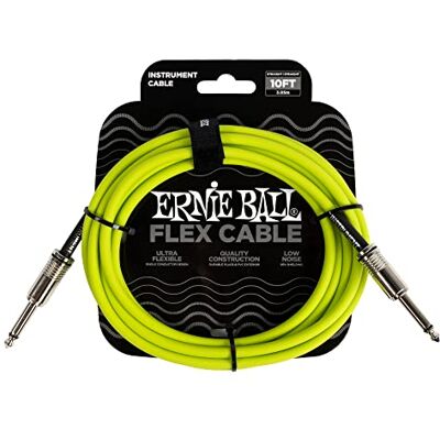 Ernie Ball Flex Cable instrumentenkabel recht/recht 3 m roze Ernie Ball Flex Cable instrumentenkabel recht/recht 3 m roze