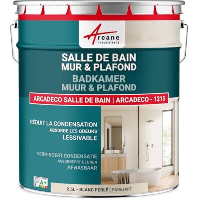 ARCANE INDUSTRIES Badkamerverf, muur en plafond, condensatie 2,5 l parelwit RAL 1013 ARCANE INDUSTRIES Badkamerverf, muur en plafond, condensatie 2,5 l parelwit RAL 1013