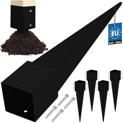 KOTARBAU ® Inslagpaalhouders, 4 stuks, 121 x 121 x 750 mm, verzinkt staal, gepoedercoat, inslaghuls, grondpen, tuinhek, grondpen, anker KOTARBAU ® Inslagpaalhouders, 4 stuks, 121 x 121 x 750 mm, verzinkt staal, gepoedercoat, inslaghuls, grondpen, tuinhek, grondpen, anker