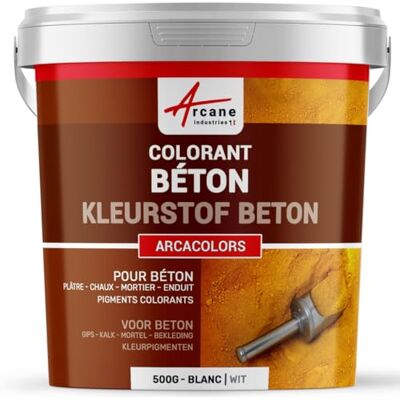 ARCANE INDUSTRIES Pigmenten, kleurstoffen, voor beton, cement, gips, mortel, tegel, kalk, gips, ijzeroxide, chroom, titanium: Arcacolors-500 grBlanc- ARCANE INDUSTRIES Pigmenten, kleurstoffen, voor beton, cement, gips, mortel, tegel, kalk, gips, ijzeroxide, chroom, titanium: Arcacolors-500 grBlanc-