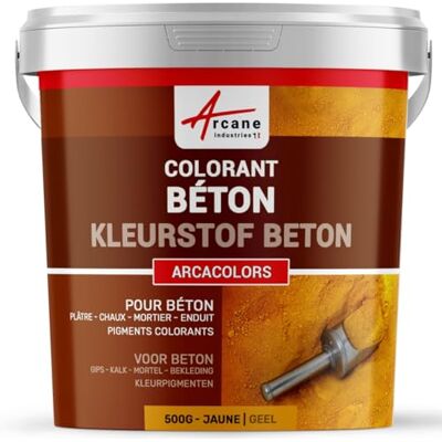 ARCANE INDUSTRIES Pigmenten, kleurstoffen, voor beton, cement, gips, mortel, tegels, kalk, gips, ijzeroxide, chroom, titanium: Arcacolors-500 grGeel- ARCANE INDUSTRIES Pigmenten, kleurstoffen, voor beton, cement, gips, mortel, tegels, kalk, gips, ijzeroxide, chroom, titanium: Arcacolors-500 grGeel-