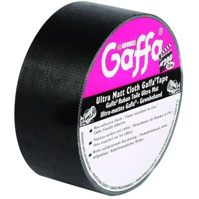 Adam Hall 5805BLK Gafferrol, 50 mm x 50 m, zwart mat Adam Hall 5805BLK Gafferrol, 50 mm x 50 m, zwart mat