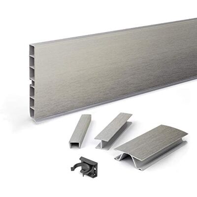 DQ-PP Plint 6 m plint 150 mm inox kunststof sokkel sokkelprofiel keukenplint DQ-PP Plint 6 m plint 150 mm inox kunststof sokkel sokkelprofiel keukenplint