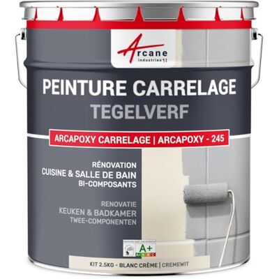 ARCANE INDUSTRIES Tegelverf voor keuken en badkamer – 2-componenten hars: ARCAPOXY TEGELS 2,5 kg (tot 25 m² in 2 lagen) gebroken wit crème RAL 9001 ARCANE INDUSTRIES Tegelverf voor keuken en badkamer – 2-componenten hars: ARCAPOXY TEGELS 2,5 kg (tot 25 m² in 2 lagen) gebroken wit crème RAL 9001