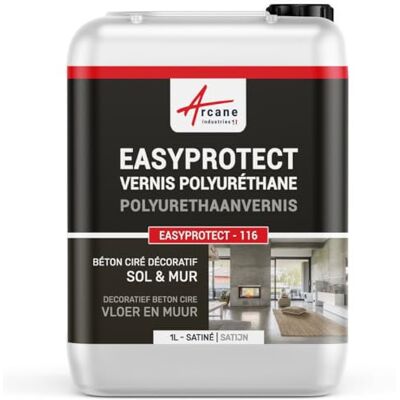 ARCANE INDUSTRIES lak, beton, decoratief, vloer, muur, polyurethaan: Easyprotect-5 m² gesatineerd ARCANE INDUSTRIES lak, beton, decoratief, vloer, muur, polyurethaan: Easyprotect-5 m² gesatineerd