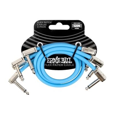 Ernie Ball Flex-patchkabel, 30 cm, blauw, 3 stuks Ernie Ball Flex-patchkabel, 30 cm, blauw, 3 stuks