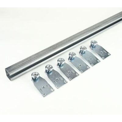 TENDAGGIMANIA ® Monorail van verzinkt ijzer, MR3, compleet met schuifdeuren voor dekzeilen van pvc, stof, luifels van priëlen, pergola's, schuren,200 cm TENDAGGIMANIA ® Monorail van verzinkt ijzer, MR3, compleet met schuifdeuren voor dekzeilen van pvc, stof, luifels van priëlen, pergola's, schuren,200 cm