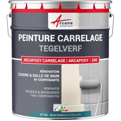 ARCANE INDUSTRIES Tegelverf voor keuken en badkamer – 2-componenten hars: ARCAPOXY TEGELS 1 kg (tot 10 m² in 2 lagen) waterblauw RAL 5021 van ARCANE INDUSTRIES Tegelverf voor keuken en badkamer – 2-componenten hars: ARCAPOXY TEGELS 1 kg (tot 10 m² in 2 lagen) waterblauw RAL 5021 van
