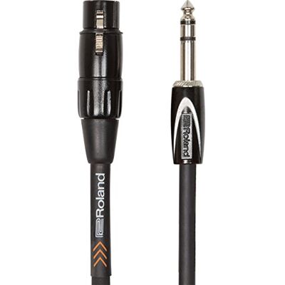 Roland Symmetrische verbindingskabel Black Series 6.3mm jack naar XLR bus 1m RCC-3-TRXF Roland Symmetrische verbindingskabel Black Series 6.3mm jack naar XLR bus 1m RCC-3-TRXF