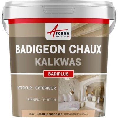 ARCANE INDUSTRIES BADIPLUS-witkalk, decoratie voor binnen- en buitenmuren, Lissabon roze oker, 2,5 kg (tot 12,5 m²) ARCANE INDUSTRIES BADIPLUS-witkalk, decoratie voor binnen- en buitenmuren, Lissabon roze oker, 2,5 kg (tot 12,5 m²)
