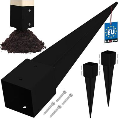 KOTARBAU ® Set van 2 inslagpaalhouders 121 x 121 x 750 mm van verzinkt staal gepoedercoat inslaghuls inslaghuls grondpen tuinhek grondpen anker KOTARBAU ® Set van 2 inslagpaalhouders 121 x 121 x 750 mm van verzinkt staal gepoedercoat inslaghuls inslaghuls grondpen tuinhek grondpen anker