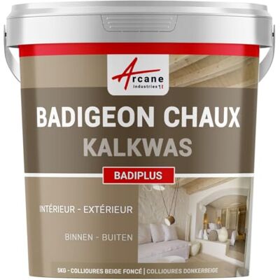 ARCANE INDUSTRIES Kaleiverf, decoratie voor binnen- en buitenmuren, BADIPLUS Collioures, donkerbeige, pak van 5 kg: tot 25 m² ARCANE INDUSTRIES Kaleiverf, decoratie voor binnen- en buitenmuren, BADIPLUS Collioures, donkerbeige, pak van 5 kg: tot 25 m²