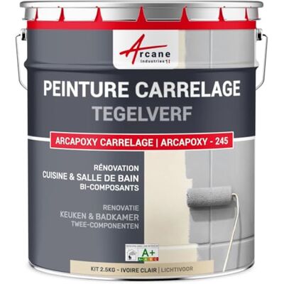 ARCANE INDUSTRIES Tegelverf voor keuken en badkamer – 2-componenten hars: ARCAPOXY CARRELAGE-2,5 kg (tot 25 m² in 2 lagen) Licht Ivoor RAL 1015- ARCANE INDUSTRIES Tegelverf voor keuken en badkamer – 2-componenten hars: ARCAPOXY CARRELAGE-2,5 kg (tot 25 m² in 2 lagen) Licht Ivoor RAL 1015-