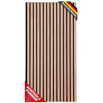 Floordirekt Akoestische wandpanelen met fineer van echt hout voor aangename akoestiek in de kamer, houten lamellenwand en vilt, wandbekleding als geluidsisolatie Floordirekt Akoestische wandpanelen met fineer van echt hout voor aangename akoestiek in de kamer, houten lamellenwand en vilt, wandbekleding als geluidsisolatie