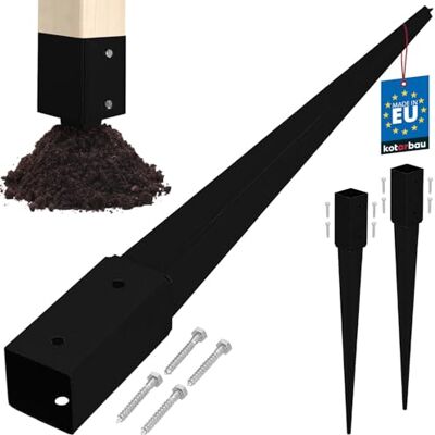 KOTARBAU ® Set van 2 inslagpaalhouders 61 x 61 x 750 mm Van verzinkt staal met poedercoating grondanker grondpen grondanker palen van KOTARBAU ® Set van 2 inslagpaalhouders 61 x 61 x 750 mm Van verzinkt staal met poedercoating grondanker grondpen grondanker palen van