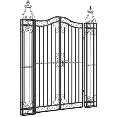 vidaXL Tuinpoort zwart 121 x 8 x 150 cm smeedijzer, smeedijzeren poort, metalen tuinpoort, metalen poort, smeedijzeren poort vidaXL Tuinpoort zwart 121 x 8 x 150 cm smeedijzer, smeedijzeren poort, metalen tuinpoort, metalen poort, smeedijzeren poort
