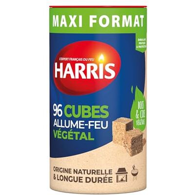 HARRIS 96 aanmaakblokjes 100% plantaardig Maxi cilinderformaat Geurloos Duurzaam Snel en eenvoudig te gebruiken Binnen en buiten Frans bedrijf X96 HARRIS 96 aanmaakblokjes 100% plantaardig Maxi cilinderformaat Geurloos Duurzaam Snel en eenvoudig te gebruiken Binnen en buiten Frans bedrijf X96
