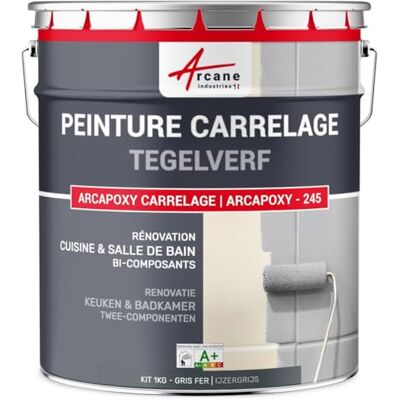 ARCANE INDUSTRIES Tegelverf voor keuken en badkamer – 2-componenten hars: ARCAPOXY CARRELAGE-1 kg (tot 10 m² in 2 lagen) IJzergrijs RAL 7011- ARCANE INDUSTRIES Tegelverf voor keuken en badkamer – 2-componenten hars: ARCAPOXY CARRELAGE-1 kg (tot 10 m² in 2 lagen) IJzergrijs RAL 7011-
