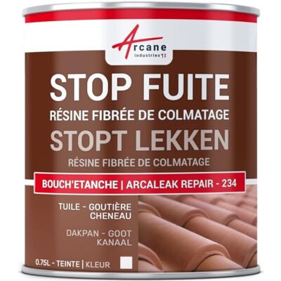 ARCANE INDUSTRIES Bouchetanche, verstopping vezelverf, lekkage, reparatie, afdichting, tegel, dakgoot, kennel, gat, scheuren-0.75 LBlanc- ARCANE INDUSTRIES Bouchetanche, verstopping vezelverf, lekkage, reparatie, afdichting, tegel, dakgoot, kennel, gat, scheuren-0.75 LBlanc-