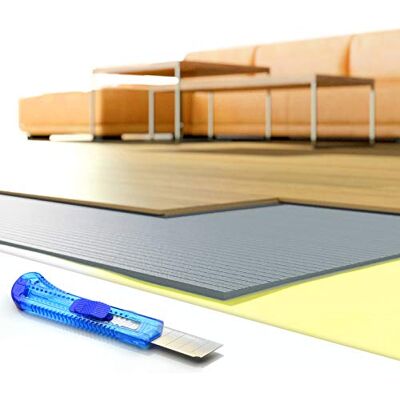 DQ-PP Geluidsisolatie, 70 m², 5 mm dik, XPS grijs, 0,5 x 1,0 m platen, gratis cutter, isolatiemat voor laminaat, parket en vloer, elimineert loopgeluiden DQ-PP Geluidsisolatie, 70 m², 5 mm dik, XPS grijs, 0,5 x 1,0 m platen, gratis cutter, isolatiemat voor laminaat, parket en vloer, elimineert loopgeluiden