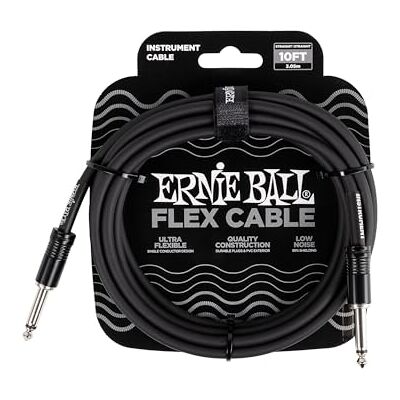 Ernie Ball Flex Gereedschapskabel, recht/recht, 3 m, zwart Ernie Ball Flex Gereedschapskabel, recht/recht, 3 m, zwart