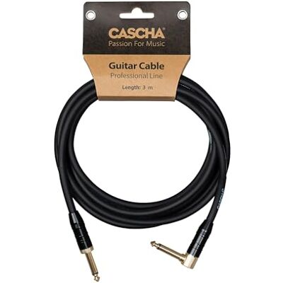 CASCHA Professional Line Gitaarkabel, hoek, 6 m, zwart CASCHA Professional Line Gitaarkabel, hoek, 6 m, zwart